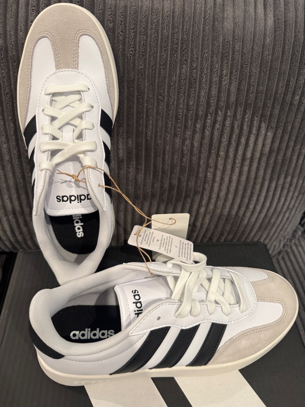 Brand New adidas White and Black Barreda Low-Top Sneakers - Picture 2 of 8